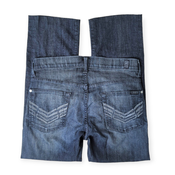 7 for All‎ Man Kind Men's Blue Cotton Blend Straight Leg Standard Denim Jeans 30 - Picture 5 of 10